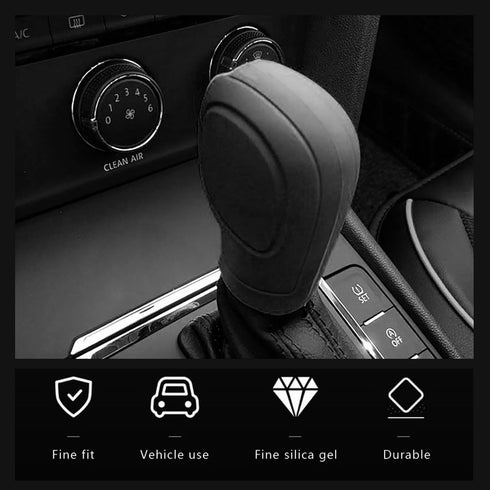 Pack-2 Car Shift Knob Protective Cover, Silicone Tightly Wrapped Anti-Slip and Dust-Proof Decoration, Side Opening Design Gear Lever Cover, Univer...