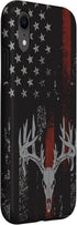 iPhone XR American Flag Whitetail Deer Buck Hunting USA FLAG Hunter Case...
