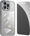 iPhone 15 Pro Case Titan with Fixed Camera Lens Cover Protector 1X Privacy Screen Protector Tempered Glass Silicone Shockproof Slim Case Grey for ...
