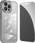 iPhone 15 Pro Case Titan with Fixed Camera Lens Cover Protector 1X Privacy Screen Protector Tempered Glass Silicone Shockproof Slim Case Grey for ...