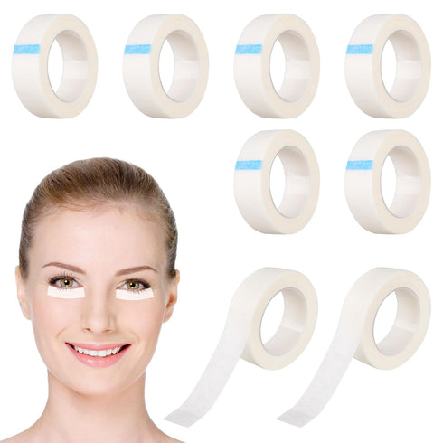 8 Rolls Eyelash Tape Adhesive Eyeshadow Eyeliner Tape Makeup Lash Tape for Eyelash Extensions White 9M Each Roll...