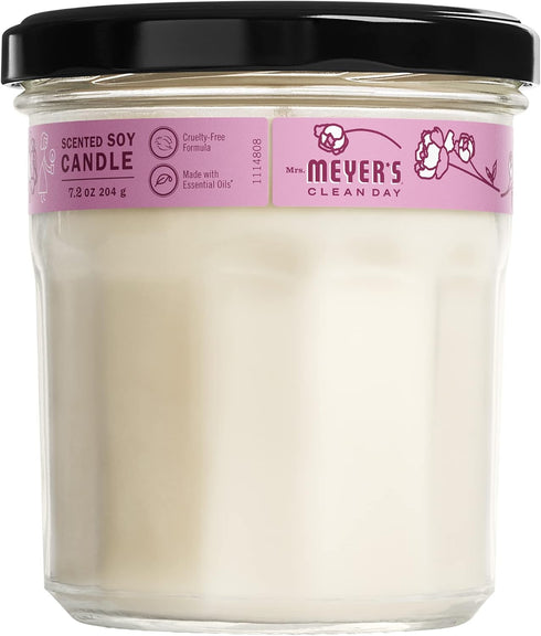 MRS. MEYER'S CLEAN DAY Aromatherapy Candle, 35 Hour Burn Time, Made with Soy Wax and Essential Oils, Peony, 7.2 Oz, Pack of 2...