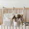 Linen Baby Bedside Hanging Storage Bag,2 Pockets Organizer for Baby Cribs and Toys (Burlywood)...
