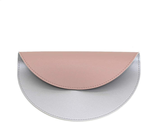 Round Mouse Pad 220x220x2mm, PU Leather Gaming Mouse Mat,Waterproof Non-Slip PU Smooth Mouse Pad Design for Office,Home and Travel (Pink/Silver)...
