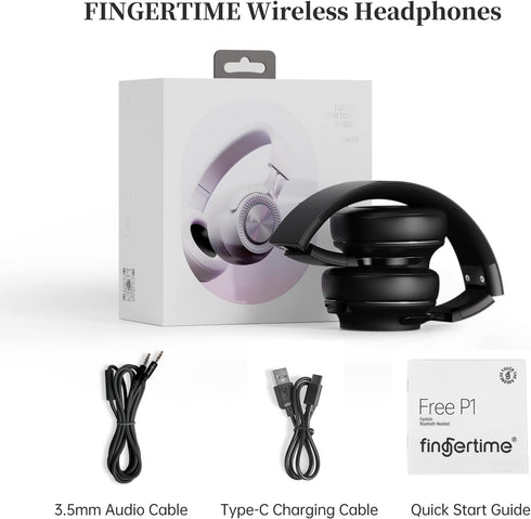 Bluetooth Headphones Over-Ear, 60H Playtime and with Low Latency Wireless Headphones with Microphone, HiFi Stereo Foldable Lightweight Headset, De...