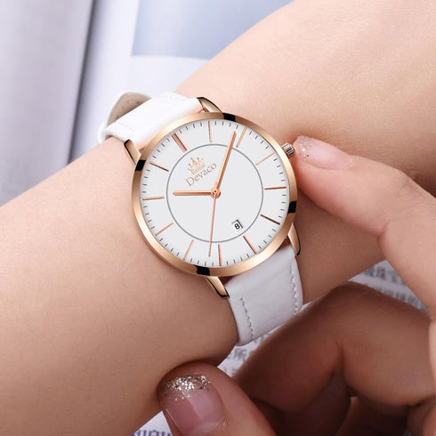 Ladies Watches ?Genuine Leather Strap Waterproof Watches for Women Quartz Casual Watch for Women, Calendar Women's Watches Chronograph Women's Wri...