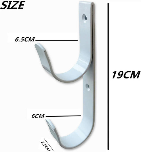 4 PCS Set Wide Pool Pole Hangers Heavy Duty White Aluminium Holder Hooks with Screws Perfect Hook Holders for Swimming Pool Telescopic Poles Skimm...