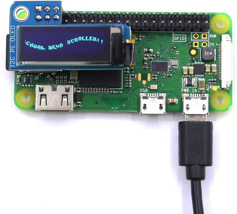 PiOLED 0.91inch OLED Screen Display Module I2C 128X32 Blue for 4B/3B/3B+/2B/B/Zero(Blue)...