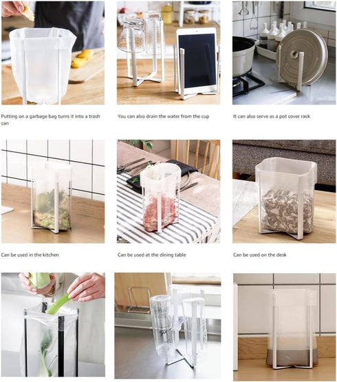 Kitchen Stand Holder, Plastic Bag Drying Rack, Multifunctional Countertop Cups Bottles Drying Rack for Plastic Bags, Bottles and Cups, Shelf Trash...