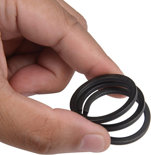 20 Pack Key Ring Keychain 1-1/5 Inch 30mm Diameter Metal Flat Split Key Chains Rings for Home Car Dog Tag Office Lanyards Keys Attachment Black...