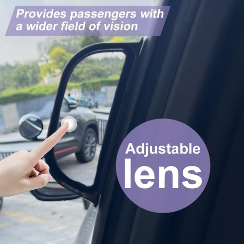 Car Auxiliary Blind Spot Mirror for B Pillar, Car Side View Mirror Adjustable for Rear Seat, Car Blind Spot Rearview Mirror Help Passengers Get Of...