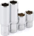 CASOMAN 4 Pieces 1/4-Inch Drive Impact Socket Set-10mm, Deep & Shallow, Metric, 6 Point Desgin, Mirror Chrome Finish...