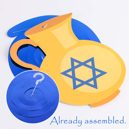 30PCS Hanukkah Decorations Hanging Swirls - Holiday Chanukah Party Supplies Favors Ceiling Decor...