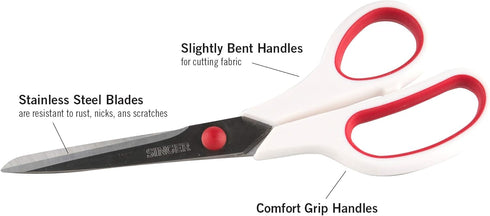 Singer Sewing and Craft Scissors, Red & White (3-Pack)...