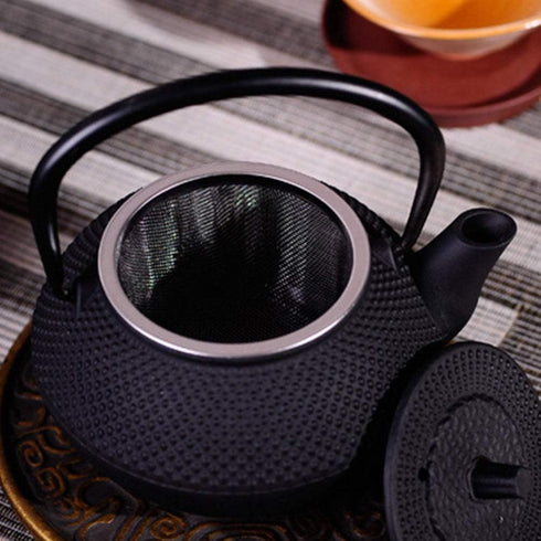 PATKAW Cast Iron Teapot Japanese Tetsubin Kettle Stovetop Tea Kettle Loose Leaf Tea Pot for Boiling Hot Water Tea Black (7.20X7.00X4.30cm)...