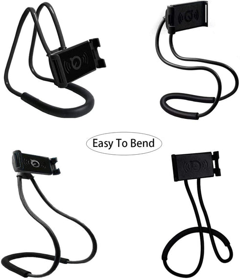 1 Pack Cell Phone Stand Hanging on Neck Upgraded, Hands-Free Mobile Phone Holder Clip on Bed/Table 360¬°?£ Rotation iPhone Tablet Mount Bracket...
