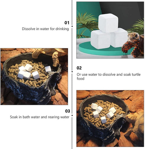 NUOBESTY 24pcs Fish Tank Calcium Stone Calcium Mineral Reptiles Molar Cube Calcium Supplement Grinding Rock Block for Freshwater Aquarium Tank...