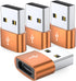 JXMOX USB C Female to USB Male Adapter 4-Pack,Type C to USB A Charger Cable Adapter for iPhone 11 12 13 14 15 Pro Max Plus,Samsung Galaxy S24 S23 ...