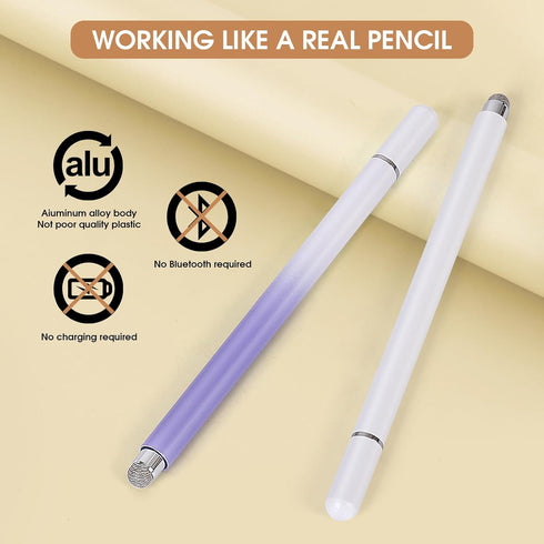 2 in 1 Stylus Pens for Touch Screens?High Sensitivity & Precision Capacitive Stylus Pencil for Ipad ?iPhone?Samsung?Android?Microsoft?Surface?(2Pa...