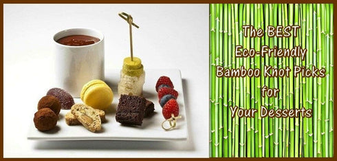 Gmark Bamboo Cocktail Picks 4.5" 300 ct - Bamboo Knot Skewers, Looped Knot Twisted Ends Perfect for Cocktail Party, Barbeque, Club Sandwiches - Pa...