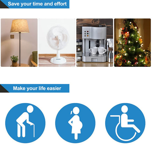 DEWENWILS Remote Control Outlet, Wireless Light Switch with 2 Side Outlets, 100 FT Range Remote Outlet Switch for Lamp, No Wiring, 15A/1875W, Comp...