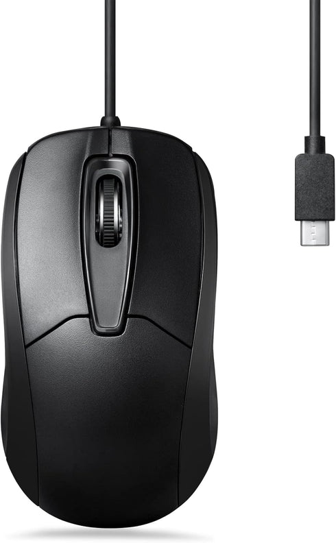 Perixx PERIMICE-209C USB Type C Wired Optical Mouse - 5.9 Ft Cable - 1000 DPI - Black, (11994)...