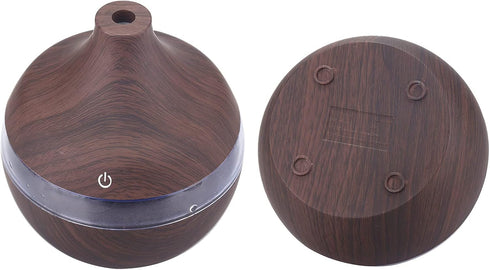 Wood Grain Humidifier LED Night Light Mist Maker Air Humidifier Essential Oil Diffuser Small Humidifiers for Bedroom Office Car Home 300ml...