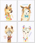Confetti Fox Llama Nursery Wall Art Decor - 8x10 Unframed Set of 4 Prints - Kids Cute Alpaca Baby Animal Pictures Quotes - Dream Big Stand Tall Be...