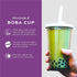 Reusable Boba Cup for Regular Size Bubble Tea (16 Oz), Angled Straws, Leak Proof Design, Double Wall Insulated Bubble Tea Cup...