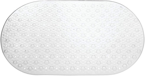 iDesign Circlz PVC Suction Non-Slip Bath Mat for Shower, Bathtub, Stall, Bathroom, 27.2" x 15.4" x .3" - Clear...