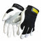 John Tillman and Co Medium Black and White TrueFit Goatskin and Spandex Full Finger Mechanics Gloves with ElasticHook and Loop Cuff...