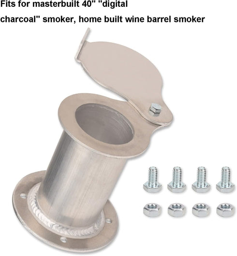 2" Teardrop Flanged Vent for UDS Ugly Drum Smoker Lid Exhaust, BBQ smoker Vent Smoke Stack Damper - With Screws (aluminium)...