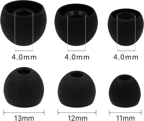 Ear Bud Replacement Pieces Silicone,8 Pairs of Soft Silicone Ear Tips in S/M/L Sizes, with 4mm Connector Hole, Designed to fit Most inear Headphon...