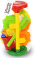 Liberty Imports Double Sand & Water Wheel Tower Beach Toy Set w/Built-in Funnel, Sieve, Bucket, Shovel, Rake, Animal Molds for Kids, Toddlers Play...