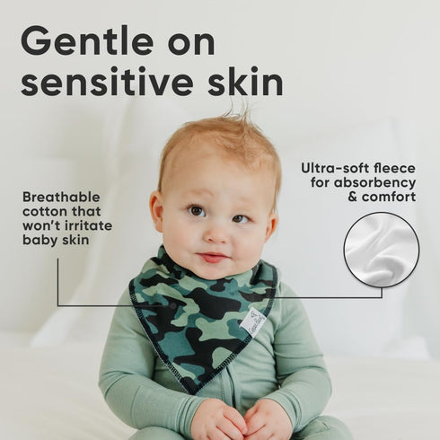 Copper Pearl 4 Pack Soft Cotton Baby Bibs for Drooling and Teething, Absorbent Drool Bibs for Baby Girl and Boy, Adjustable to Fit Newborns to Tod...