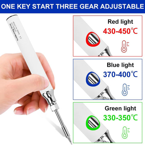 Cordless Soldering Iron Kit, USB Rechargeable Compact DIY Soldering Iron Kit with Solder Wire, Electric Soldering Gun Pen Kit for Home Appliance R...