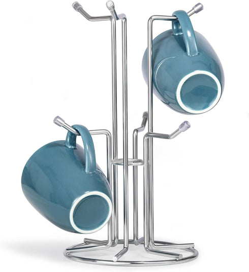 HULISEN Coffee Mug Holder for Countetop, Cup Tree for Counter Large Mugs with 6 Hooks, Metal Cup Holder Stand, Standing Rack Display for Coffee Ba...