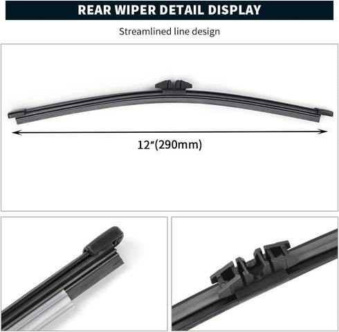 Rear Wiper Blade - Fits 2013-2022 Ford Escape, 2011-2022 Explorer, 2015-2019 Lincoln MKC Back Windshield Wiper Blade, MIKKUPPA Replacement OEM BB5...