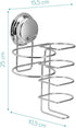 Navaris Hair Dryer and Flat Iron Holder - Suction Cup Wall Mount Blow Dryer and Straightener Mounted Storage Organizer for Bathroom - Stainless St...