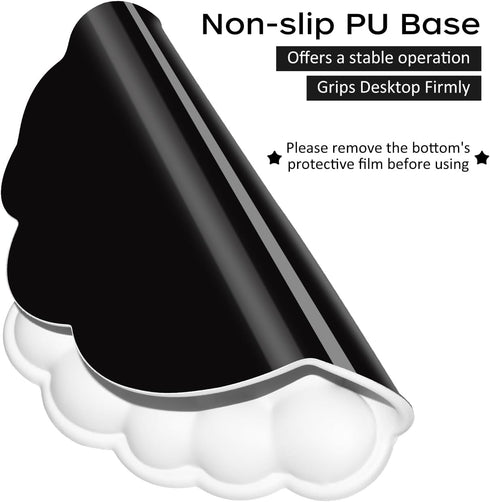 JIKIOU Mouse Pad Wrist Support with Leather Surface,Cloud Wrist Rest Mousepad with Memory Foam,Non-Slip PU Base Mouse Pad for Home Office Laptop M...