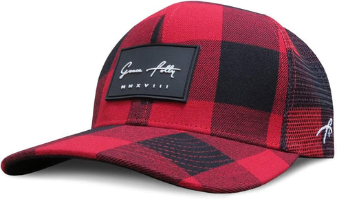 Grace Folly Trucker Hat for Men or Women- Many Cool Designs (Red Plaid)...