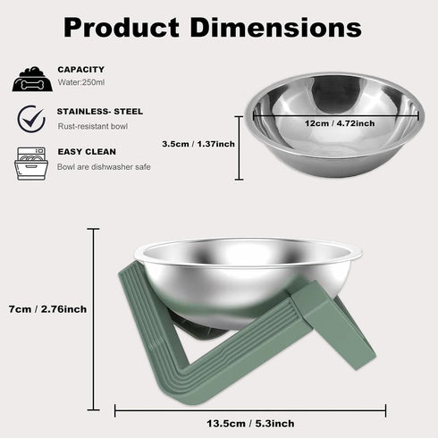 Elevated Raised Food Bowls/Dish with Stand for Water, Stainless Steel Pet Bowl with Detachable Stannd, Anti Vomiting, Stress Free for Small Dogs a...