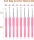 8PCS Crochet Hooks Set Pink Crochet Set Smooth Knitting Needles Kit Silicone Crochet Hook......