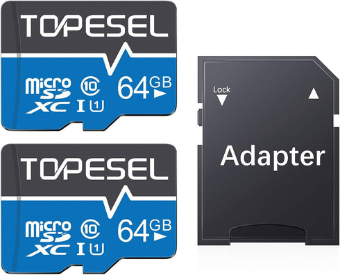 TOPESEL 64GB Micro SD Card 2 Pack Memory Cards UHS-I TF Card Class 10 for Camera/Phone/Dash Cam/Tablet/PC/Computer(2 Pack U1 64GB)...