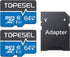 TOPESEL 64GB Micro SD Card 2 Pack Memory Cards UHS-I TF Card Class 10 for Camera/Phone/Dash Cam/Tablet/PC/Computer(2 Pack U1 64GB)...