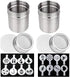 2 Pcs 10oz Stainless Steel Powder Shakers, TuNan Coffee Cocoa Cinnamon Dredges with Fine-Mesh Lid, Sugar Spice Seasoning Cans for Kitchen Cooking ...