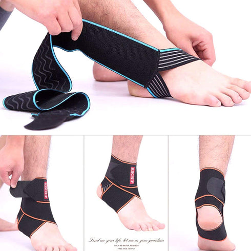 Ankle Support,Adjustable Ankle Brace Breathable Nylon Material Super Elastic and Comfortable,1 Size Fits all, Suitable for Sports (blue 1)...