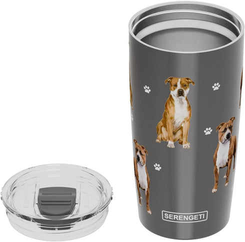 SERENGETI Pitbull 20 Oz. Stainless Steel, Vacuum Insulated Tumbler with Spill Proof Lid - 3D Print - Insulated Travel mug for Hot or Cold Drinks (...