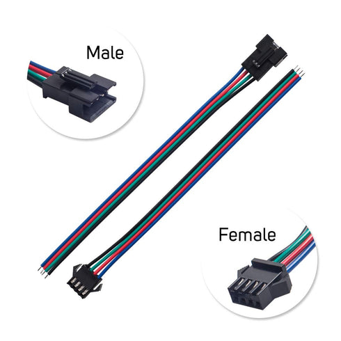 BTF-LIGHTING 10 Pairs 4pin SM JST 15cm Cable Female/Male connectors for Led Strip RGB 5050 3528 WS2801 APA02 WS2815 WS2813...