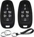 2pcs Compatible with Hyundai Tucson Palisade Nexo Santa Fe Sonata Ioniq Smart 7 Buttons Key Fob Cover Case Key Chain Protector Keyless Entry Remot...